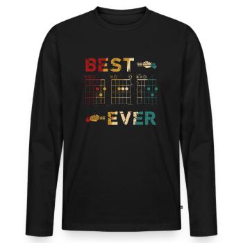 Gitarre Best Dad Ever Hidden Message Akkord für eine - Männer Premium Bio Langarmshirt - Schwarz - Vorne - Nico (187cm)