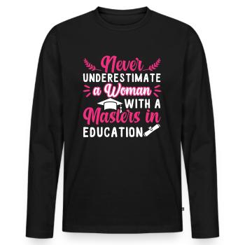 Masters Degree In Education Graduation - Men's Premium Organic Long Sleeve Shirt - black - Front - Nico (187cm)