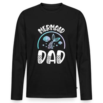 Mermaid Dad for a Mermaid Bride - Men's Premium Organic Long Sleeve Shirt - black - Front - Nico (187cm)