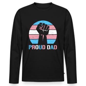 Stolzer Vater Trans Lgbt Rechte Lgbt Stolz Mama - Männer Premium Bio Langarmshirt - Schwarz - Vorne - Nico (187cm)