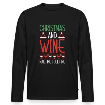 Weihnachtsmann Rentiere Urlaub - Männer Premium Bio Langarmshirt - Schwarz - Vorne - Nico (187cm)
