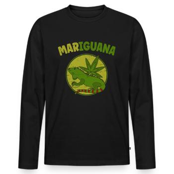 Mariguan Eidechse Haustier Weed 420 Reptilien Liebhaber - Männer Premium Bio Langarmshirt - Schwarz - Vorne - Nico (187cm)