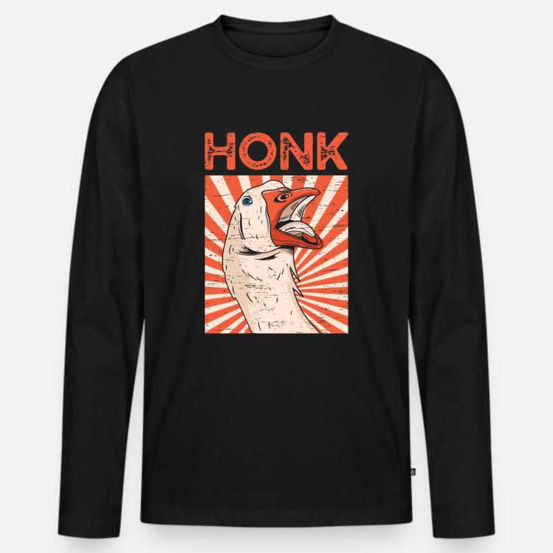 Honk Gans Farm Ei Vogeljäger - Männer Premium Bio Langarmshirt - Schwarz