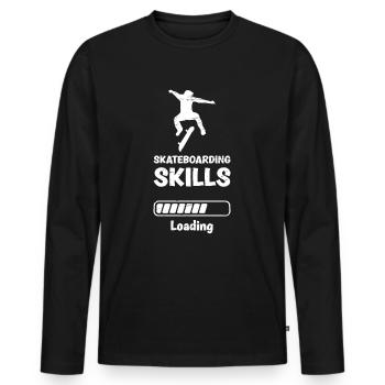 Skateboarding Skills Loading - Männer Premium Bio Langarmshirt - Schwarz - Vorne - Nico (187cm)