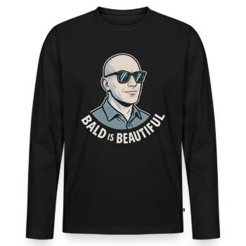 Männer Glatze Geschenkidee Bald Is Beautiful - Männer Premium Bio Langarmshirt - Schwarz - Vorne - Nico (187cm)