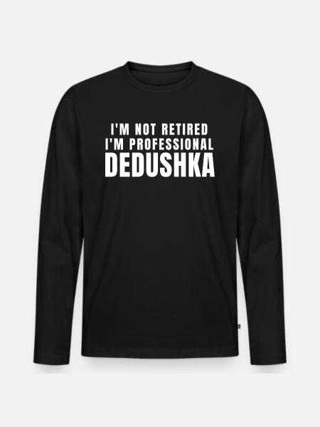 Deduschka. Dedushka Geschenk - Männer Premium Bio Langarmshirt - Schwarz