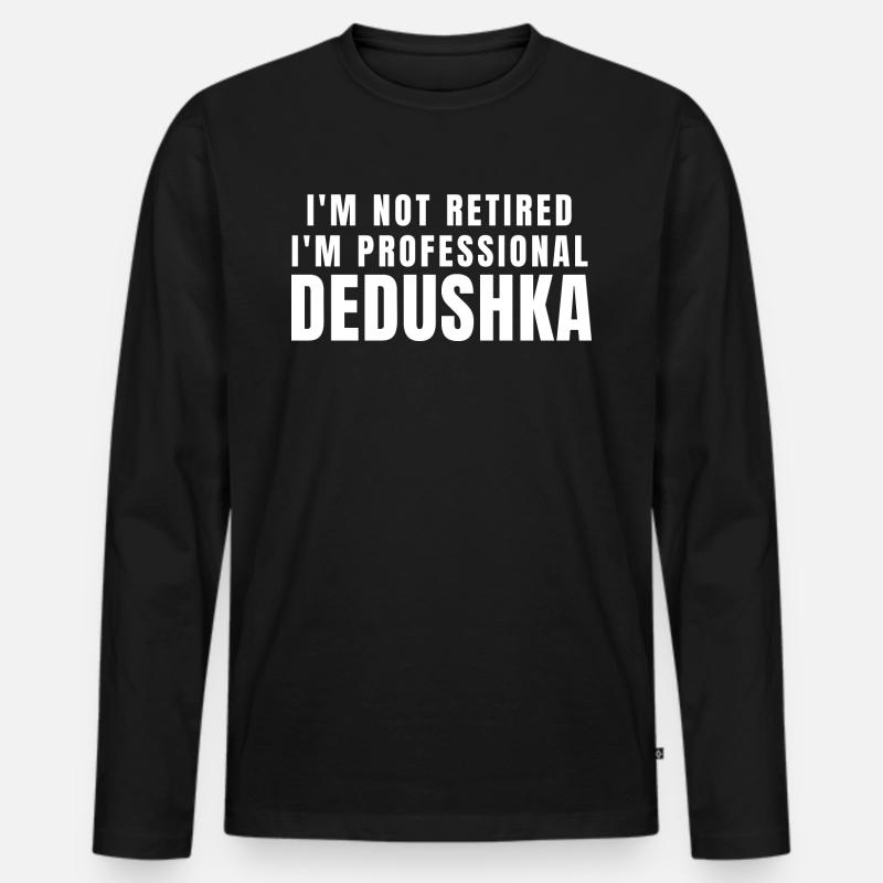 Deduschka. Dedushka Geschenk - Männer Premium Bio Langarmshirt - Schwarz