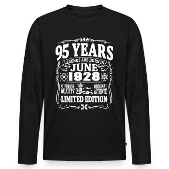 Legends are born in june 1928 - 95 years old - Men's Premium Organic Long Sleeve Shirt - black - Front - Nico (187cm)