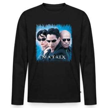 The Matrix Trinity Neo & Morpheus - Men's Premium Organic Long Sleeve Shirt - black - Front - Nico (187cm)