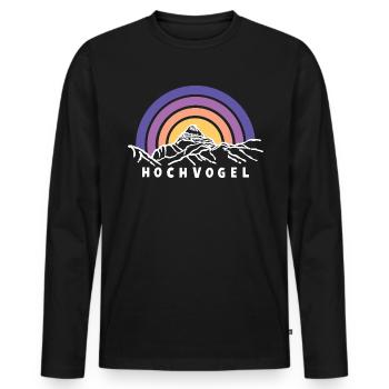 Hochvogel Berg Allgäu Bavière Randonnée Souvenir - T-shirt manches longues Premium bio Homme - noir - Devant - Nico (187cm)