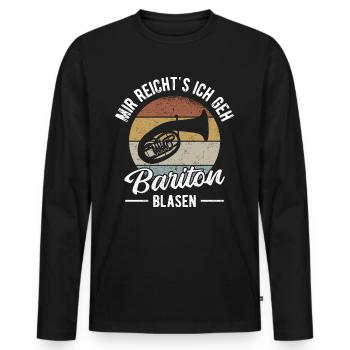 Baritonhorn Musiker Bariton Orchester Blasmusik - Männer Premium Bio Langarmshirt - Schwarz - Vorne - Nico (187cm)