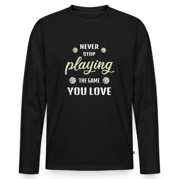 N’arrêtez jamais de jouer au basketball Love - T-shirt manches longues Premium bio Homme - noir - Devant - Nico (187cm)