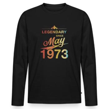 50. Geburtstag Legendär Mai 1973 Jahrgang 73 - Männer Premium Bio Langarmshirt - Schwarz - Vorne - Nico (187cm)