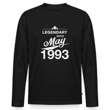 30e anniversaire Légendaire Mai 1993 Année 93 - T-shirt manches longues Premium bio Homme - noir - Devant - Nico (187cm)