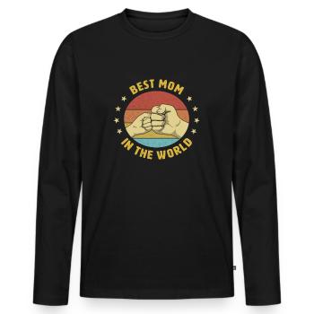 Best Mother in the World Mama Mother's Day Gift - Men's Premium Organic Long Sleeve Shirt - black - Front - Nico (187cm)