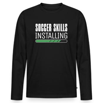 Fußball Skills Fußballtrainer Fußballer - Männer Premium Bio Langarmshirt - Schwarz - Vorne - Nico (187cm)