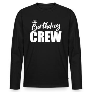 Équipe d’anniversaire ou équipe Équipe de fête d’anniversaire - T-shirt manches longues Premium bio Homme - noir - Devant - Nico (187cm)