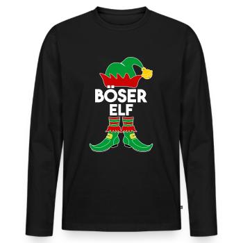 Böser Elf - Männer Premium Bio Langarmshirt - Schwarz - Vorne - Nico (187cm)