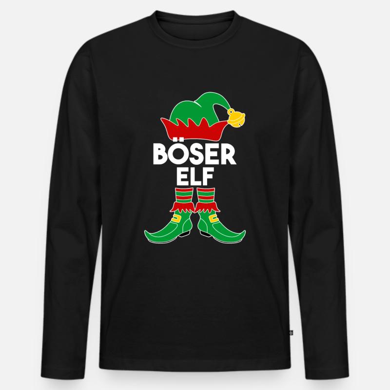 Böser Elf - Männer Premium Bio Langarmshirt - Schwarz