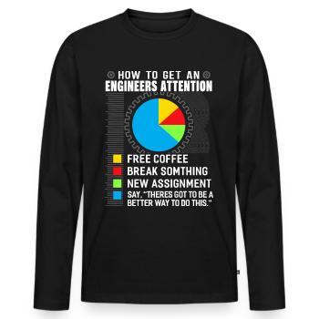 Engineer mechanical engineering electrical engineering gift - Men's Premium Organic Long Sleeve Shirt - black - Front - Nico (187cm)