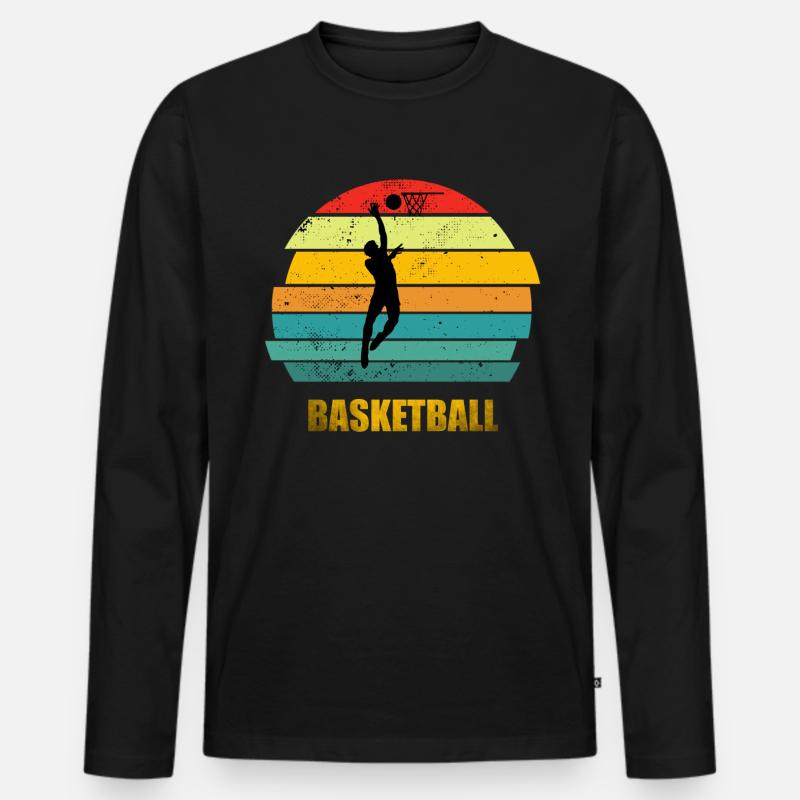Basketball - Männer Premium Bio Langarmshirt - Schwarz