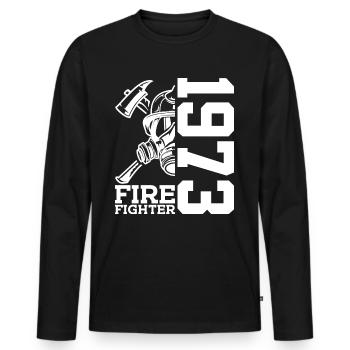 53E ANNIVERSAIRE BRIGADE DES POMPIERS 1973 - T-shirt manches longues Premium bio Homme - noir - Devant - Nico (187cm)