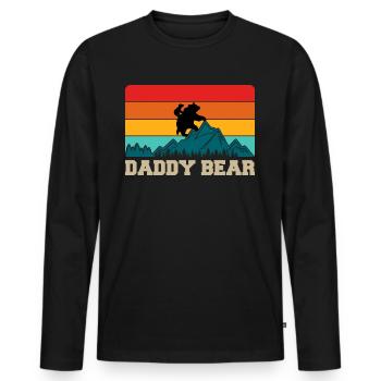 Daddy Bear climb the Mountain in Forest der Bär - Männer Premium Bio Langarmshirt - Schwarz - Vorne - Nico (187cm)
