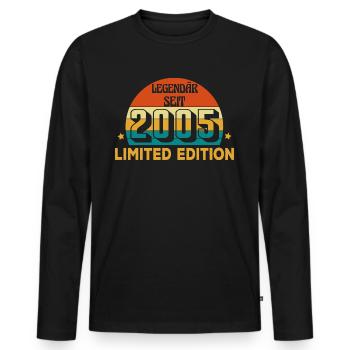 Legendär Seit 2005 Limited Edition geboren in 2005 - Männer Premium Bio Langarmshirt - Schwarz - Vorne - Nico (187cm)
