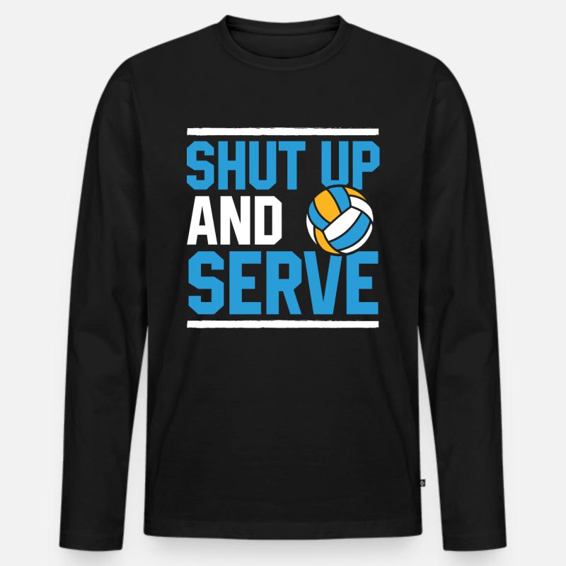Volleyball Spruch witzig - Männer Premium Bio Langarmshirt - Schwarz