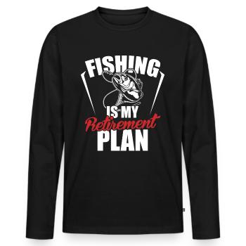 Pension Angeln - Männer Premium Bio Langarmshirt - Schwarz - Vorne - Nico (187cm)