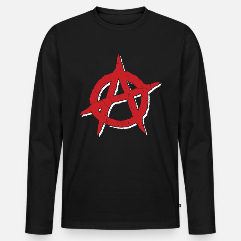 Anarchisten Symbol - Männer Premium Bio Langarmshirt - Schwarz