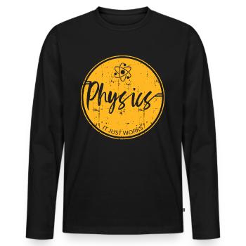 physique - T-shirt manches longues Premium bio Homme - noir - Devant - Nico (187cm)