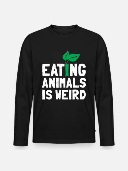 Vegetarier - Männer Premium Bio Langarmshirt - Schwarz