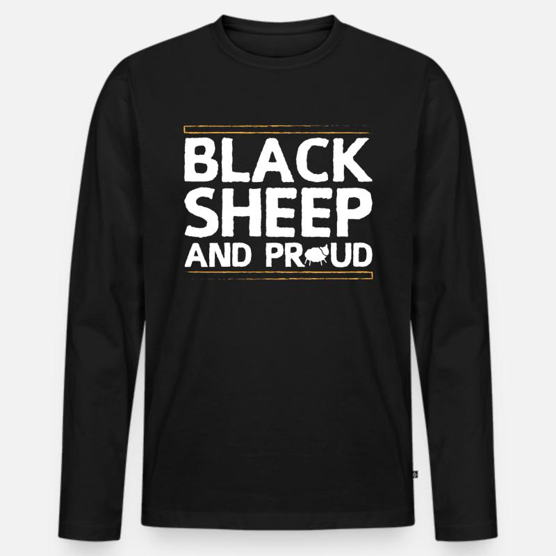 Stolzes schwarzes Schaf - Männer Premium Bio Langarmshirt - Schwarz