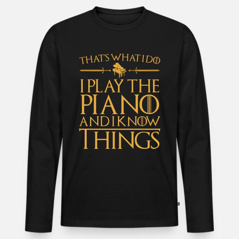Klavier GOT - Männer Premium Bio Langarmshirt - Schwarz