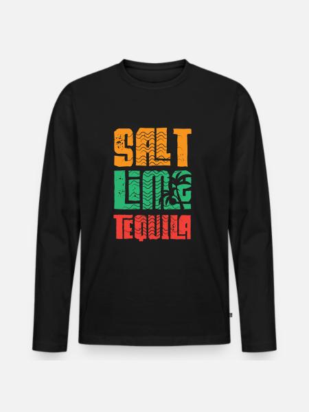 Beachparty Feiern Strand Sonne - Männer Premium Bio Langarmshirt - Schwarz