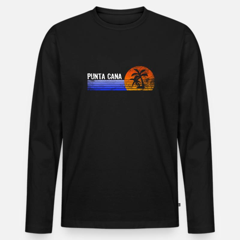 Punta Cana - Männer Premium Bio Langarmshirt - Schwarz