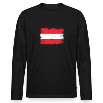 Drapeau de l’Autriche - T-shirt manches longues Premium bio Homme - noir - Devant - Nico (187cm)