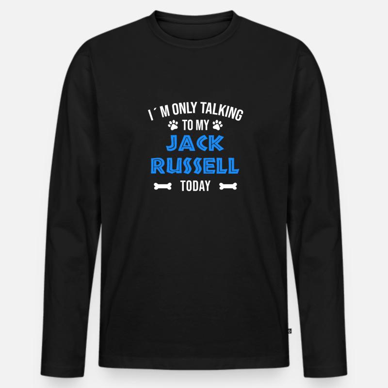 Jack Russell - Männer Premium Bio Langarmshirt - Schwarz