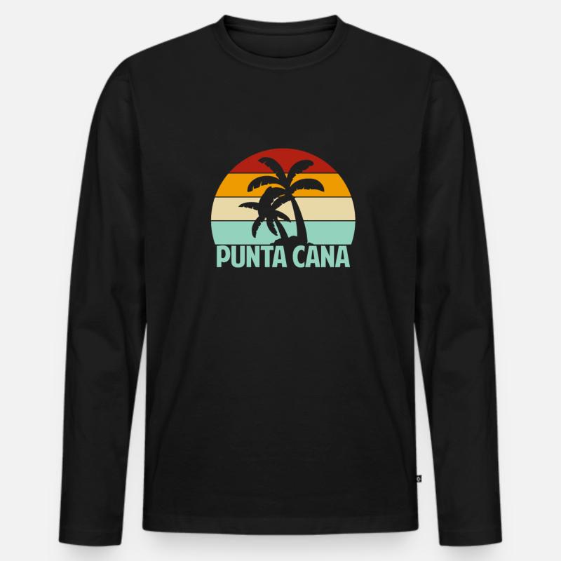 Punta Cana - Männer Premium Bio Langarmshirt - Schwarz