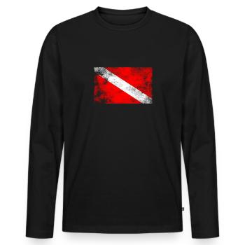 Diver Flag Cadeau de plongée sous-marine - T-shirt manches longues Premium bio Homme - noir - Devant - Nico (187cm)