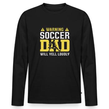 Fussball Papa - Männer Premium Bio Langarmshirt - Schwarz - Vorne - Nico (187cm)