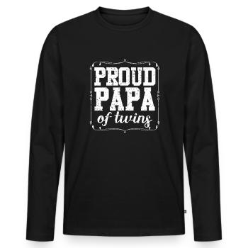 Ich bin Papa von Zwillingen Zwillinge Geschenk - Männer Premium Bio Langarmshirt - Schwarz - Vorne - Nico (187cm)