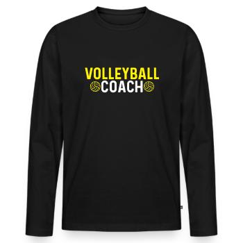 Volleyball Coach Lustig Volleyballer Trainer Team - Men's Premium Organic Long Sleeve Shirt - black - Front - Nico (187cm)