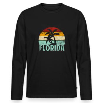 Floride - T-shirt manches longues Premium bio Homme - noir - Devant - Nico (187cm)