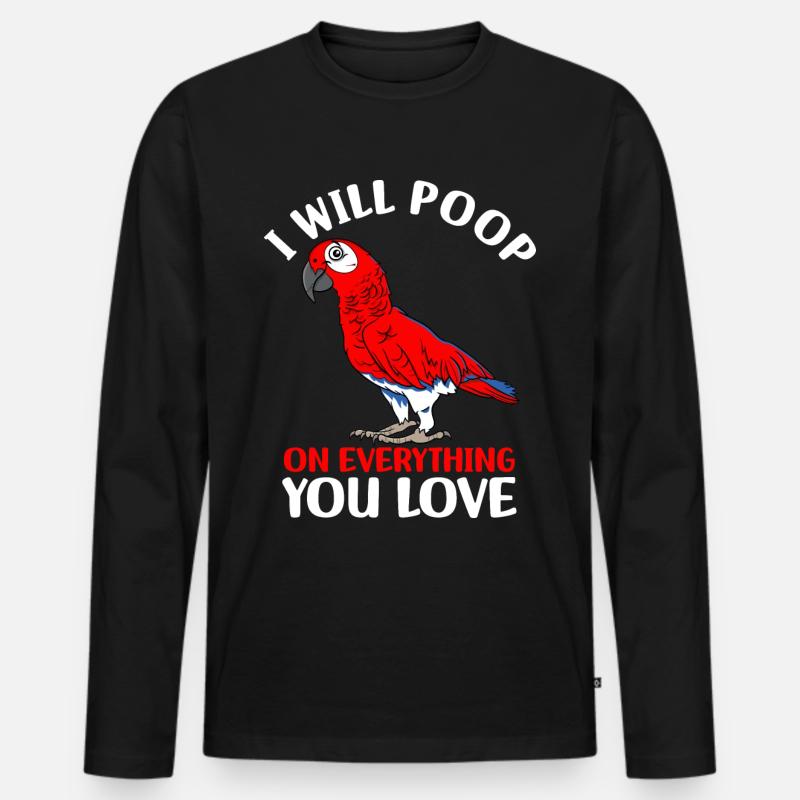 Papagei - Männer Premium Bio Langarmshirt - Schwarz