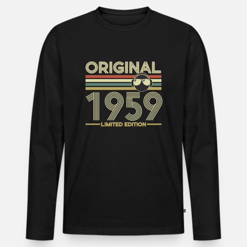 1959 - Männer Premium Bio Langarmshirt - Schwarz