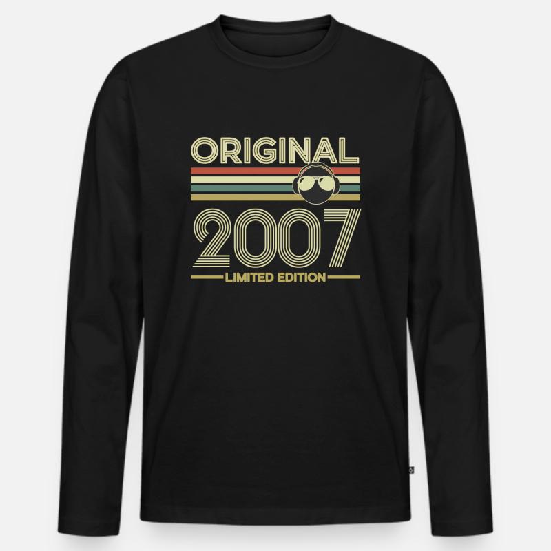 2007 - Männer Premium Bio Langarmshirt - Schwarz