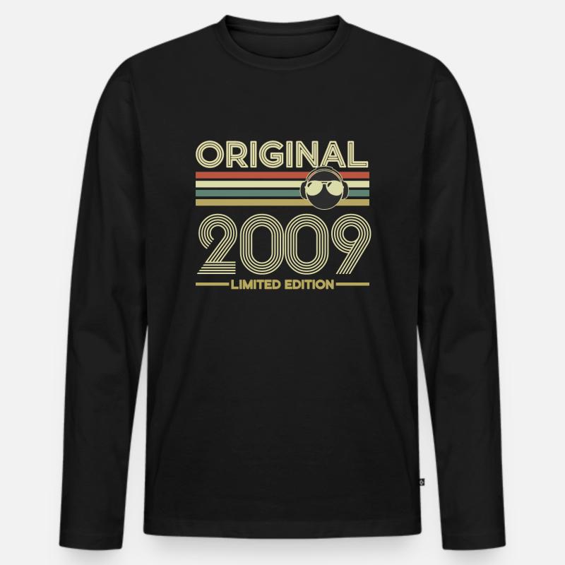 2009 - Männer Premium Bio Langarmshirt - Schwarz