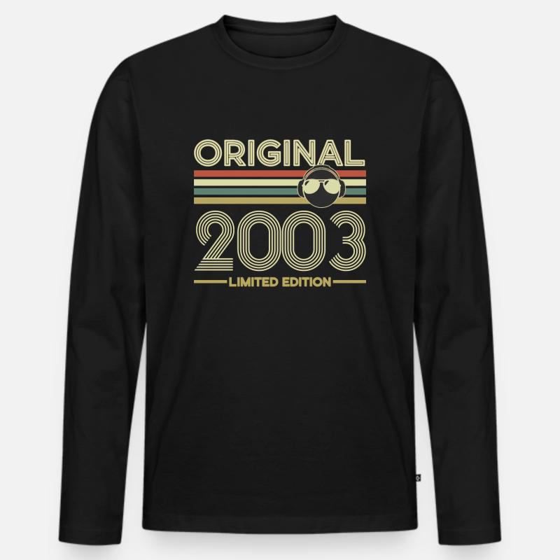 Retro 2003 - Männer Premium Bio Langarmshirt - Schwarz